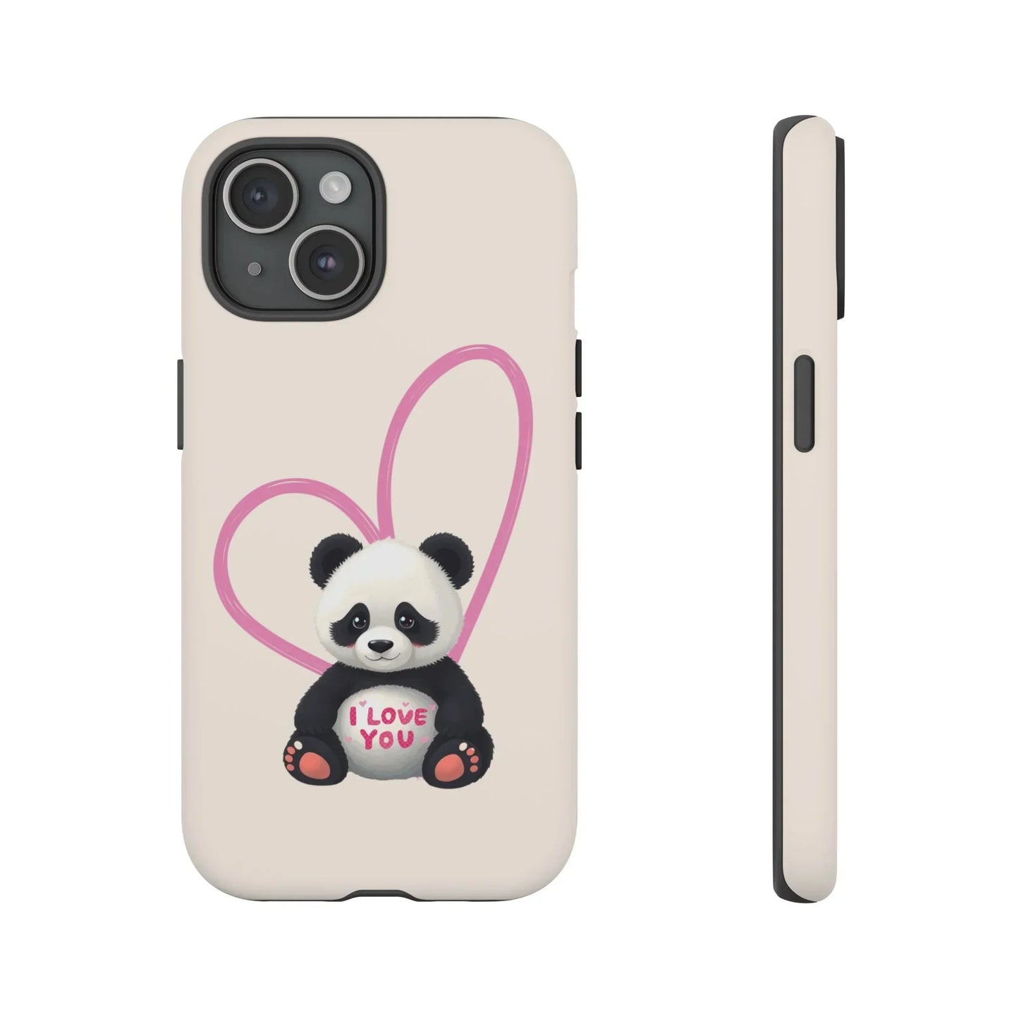 Cute Panda Heart Love Phone Case for iPhone 8-16 Models - KarArmDesign