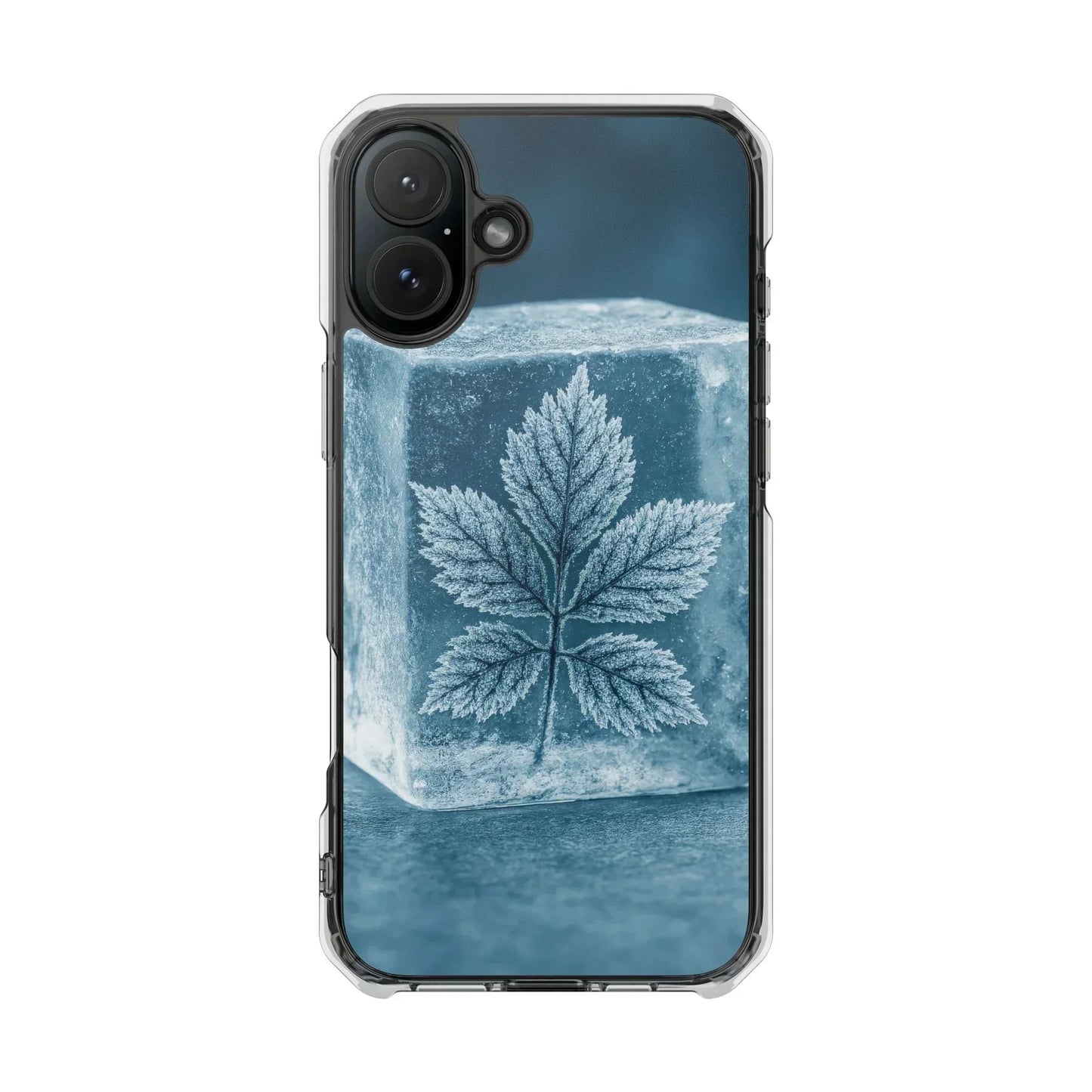 Frozen Leaf Inside Ice Cube - Phone Case for iPhone 14-16 Models - KarArmDesign
