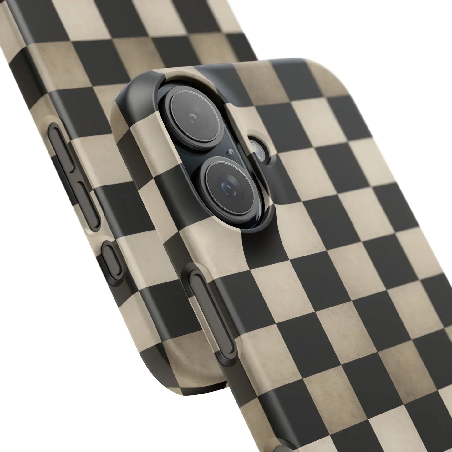 Stylish Matte Checker Phone Case for iPhone 7-16 and Samsung Galaxy S10-S24 Models - KarArmDesign