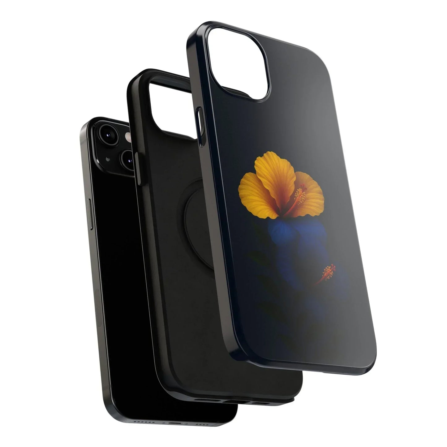 Elegant hibiscus phone case Impact-Resistant Cases for iPhone 12-16 and Samsung Galaxy S21-S22 Models - KarArmDesign