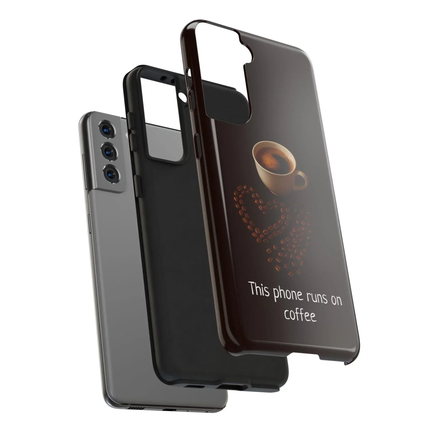This Phone Runs On Coffee Quote Phone Case for iPhone and Galaxy - KarArmDesign