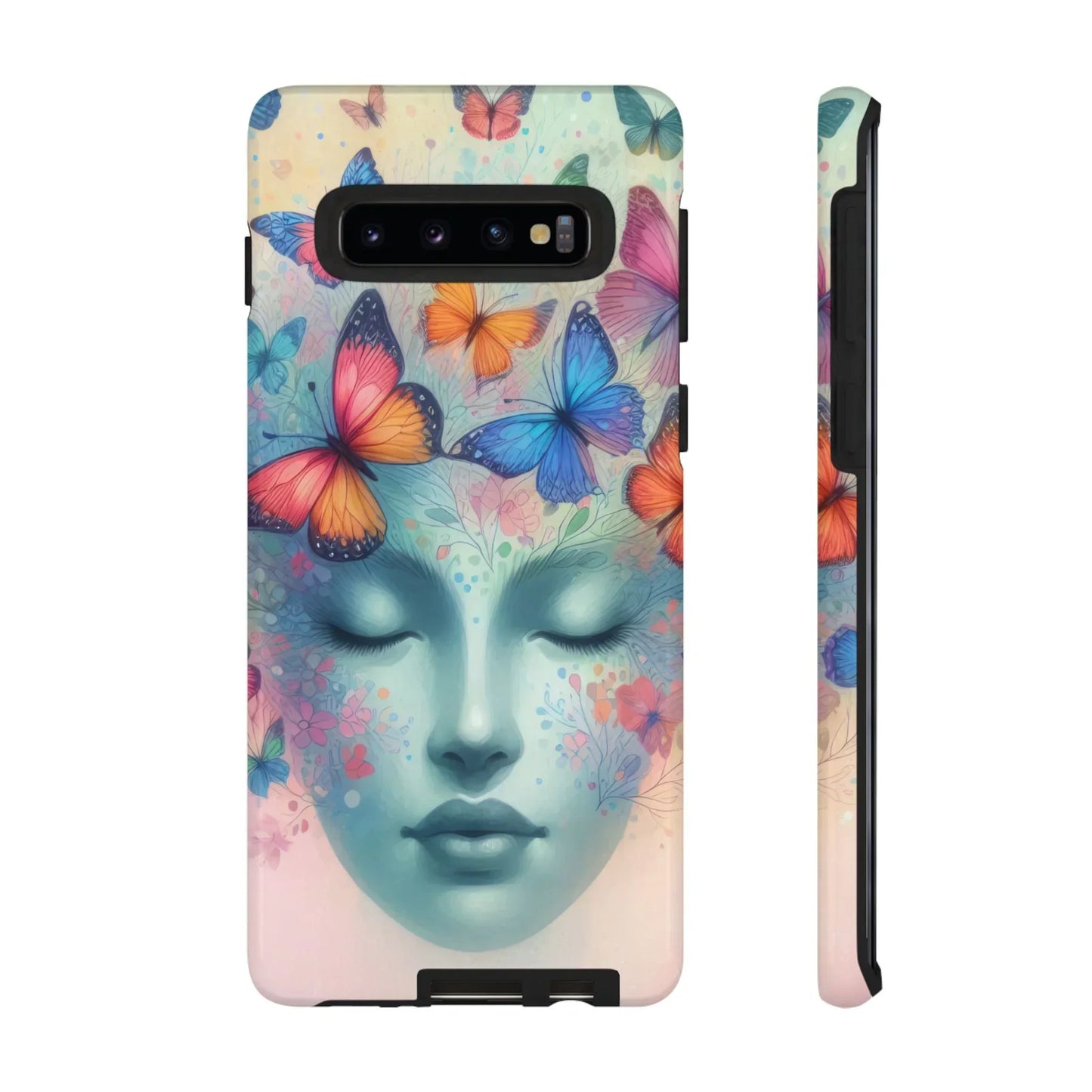 Butterfly Bloom Dreamy Woman Phone Case for Galaxy and Pixel - KarArmDesign