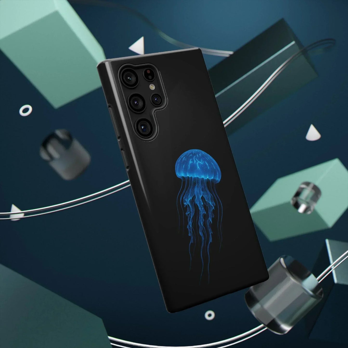 Blue Jellyfish Phone Case for iPhone 12-16 and Samsung Galaxy S21-S22 Models - KarArmDesign