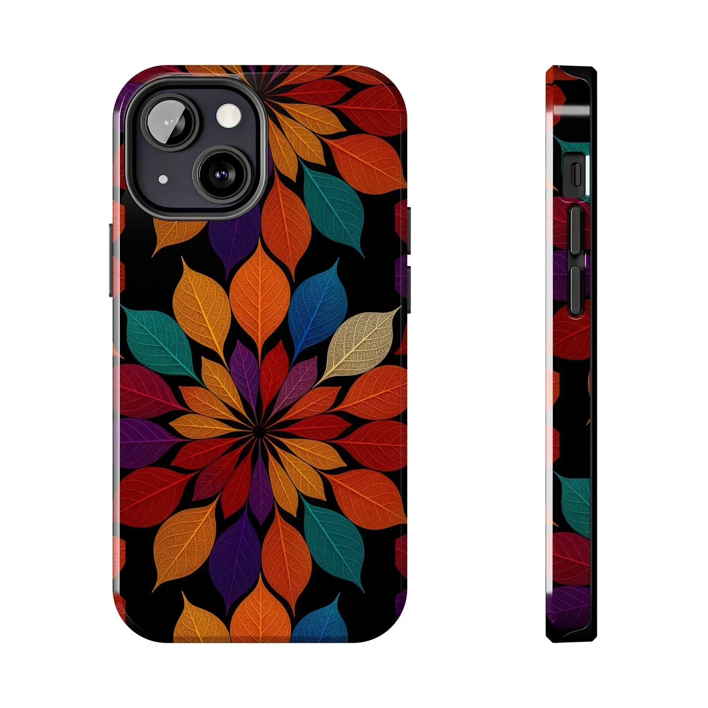 Leaf Mandala Phone Case for iPhone 7-16 and Samsung Galaxy S21-S24 Models - KarArmDesign