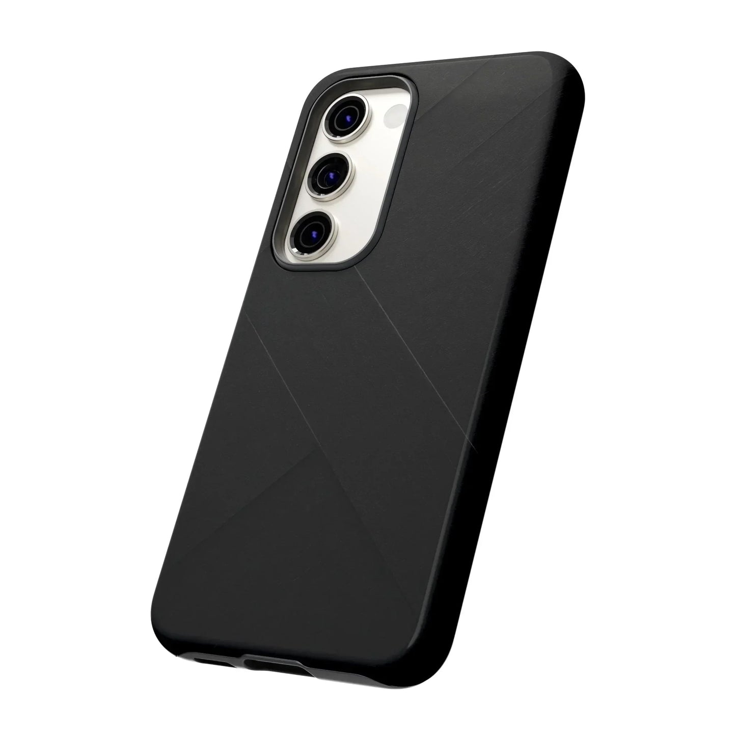 Matte Black Diagonal Line Phone Case for iPhone 8-16 and Galaxy S10-S25 Models - KarArmDesign