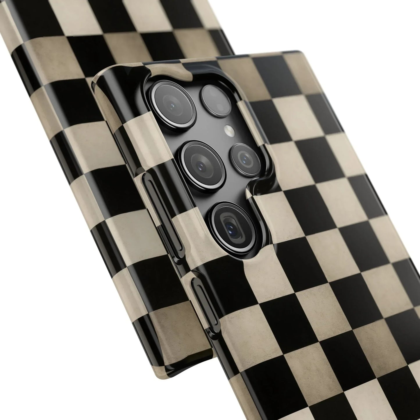 Stylish Matte Checker Phone Case for iPhone 7-16 and Samsung Galaxy S10-S24 Models - KarArmDesign