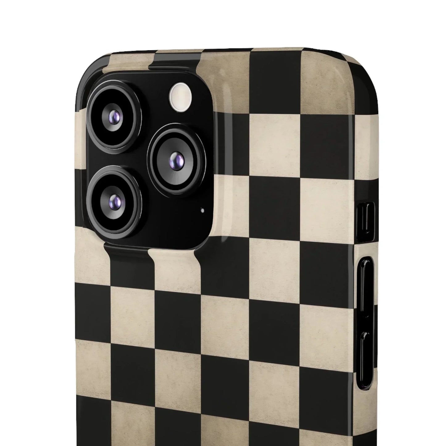 Stylish Matte Checker Phone Case for iPhone 7-16 and Samsung Galaxy S10-S24 Models - KarArmDesign