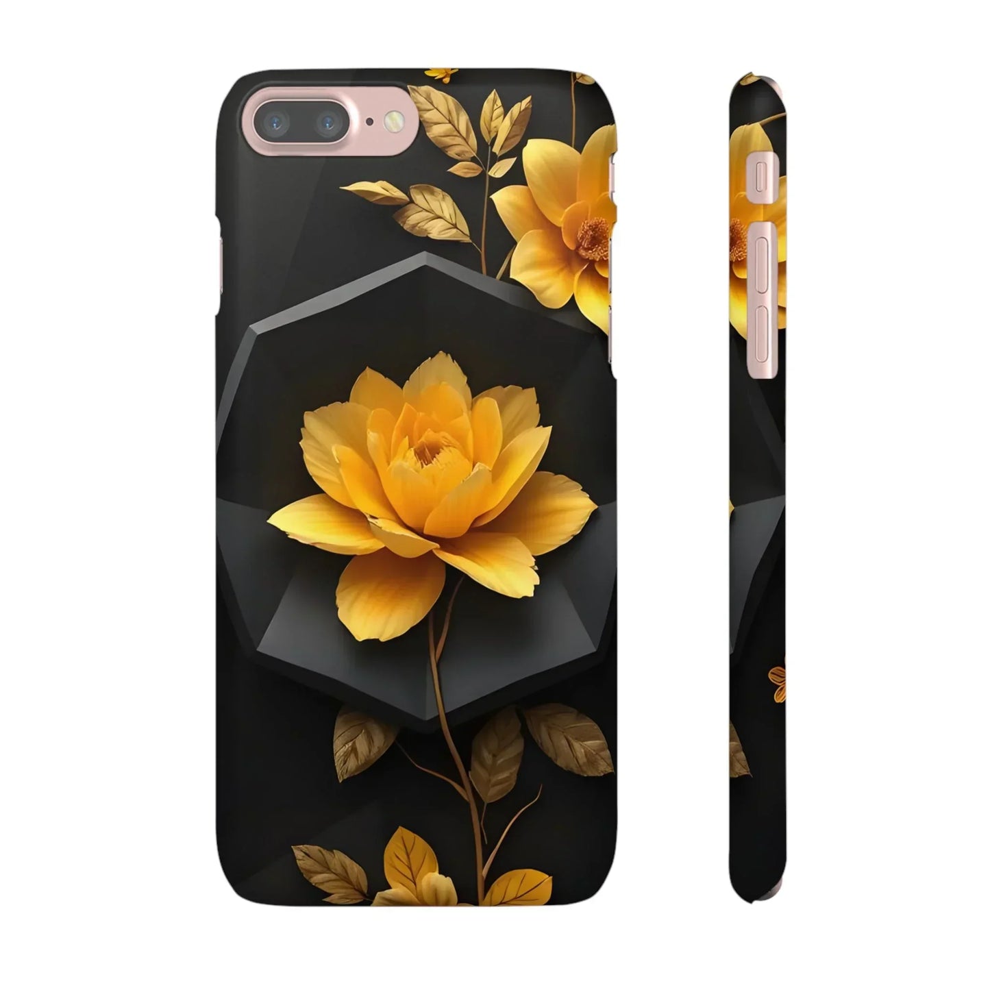 Yellow Floral Phone Case for iPhone 7-16 and Samsung Galaxy S10-S24 Models - KarArmDesign