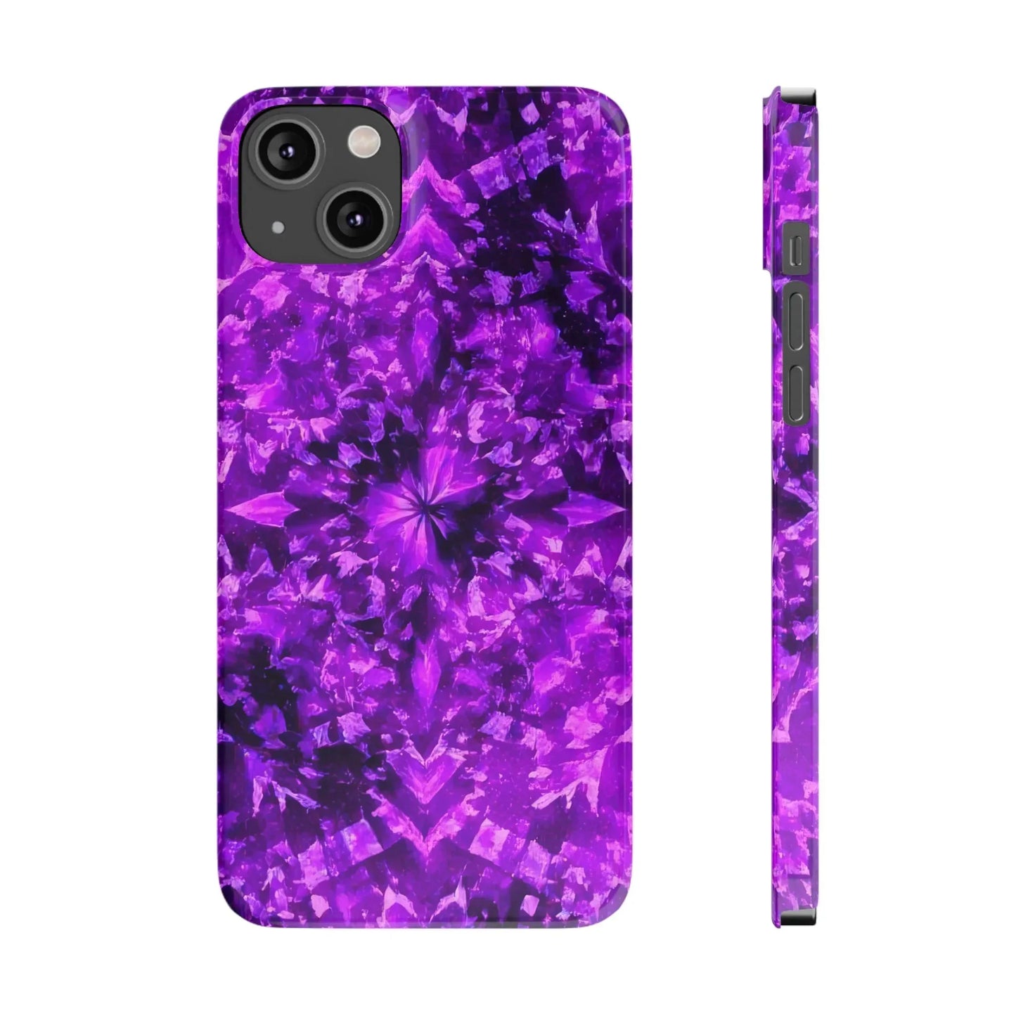 Vivid Purple Kaleidoscope Phone Case iPhone 7 to 16 Series Models - KarArmDesign