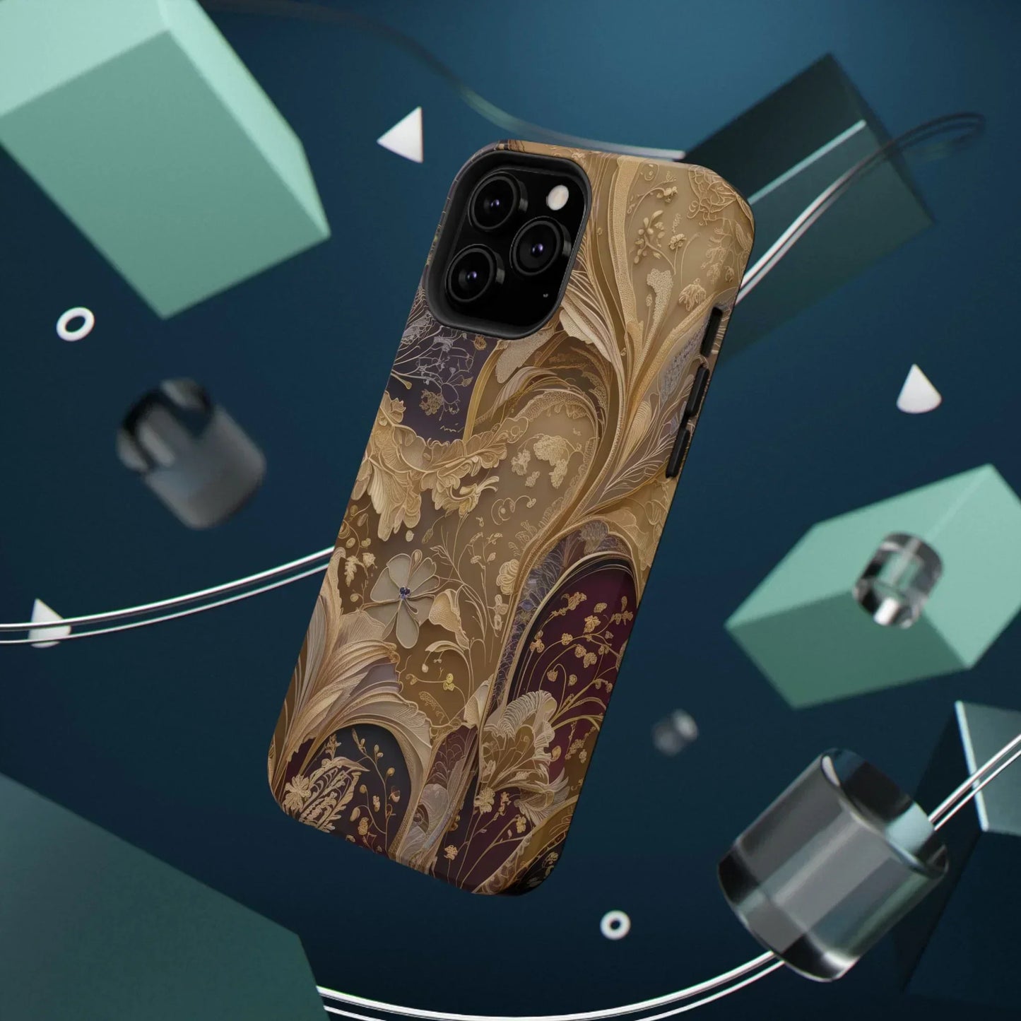 Botanical Luxury Design Impact-Resistant Phone Case for iPhone 12-16 and Galaxy S21-S22 Models - KarArmDesign