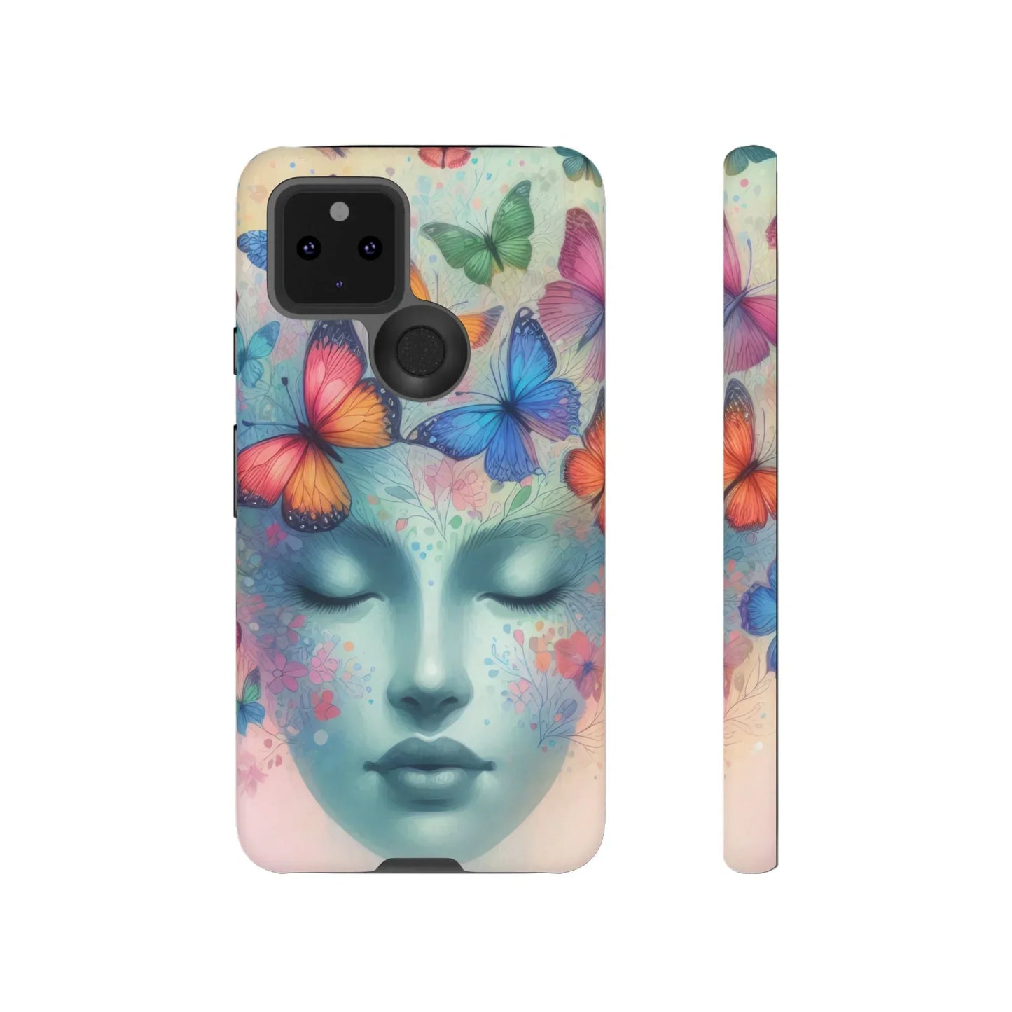 Butterfly Bloom Dreamy Woman Phone Case for Galaxy and Pixel - KarArmDesign