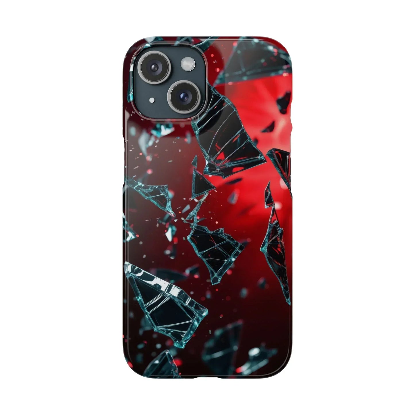 "Crimson Impact" Realistic Glass Shard Snap Phone Case for iPhone 7-16 and Samsung Galaxy S10-S24 Models - KarArmDesign