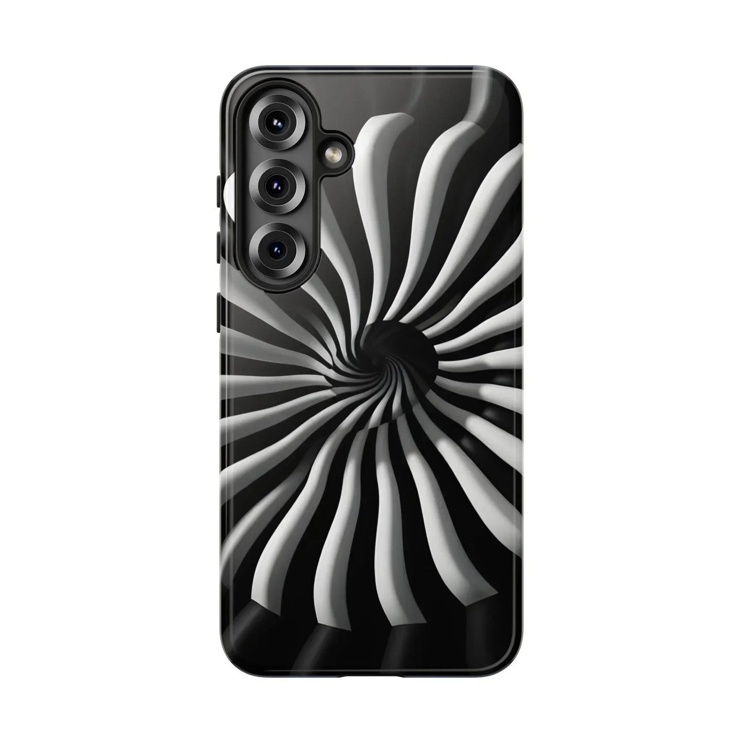 Hypnotic Black and White Spiral Phone Case for iPhone & Galaxy - KarArmDesign