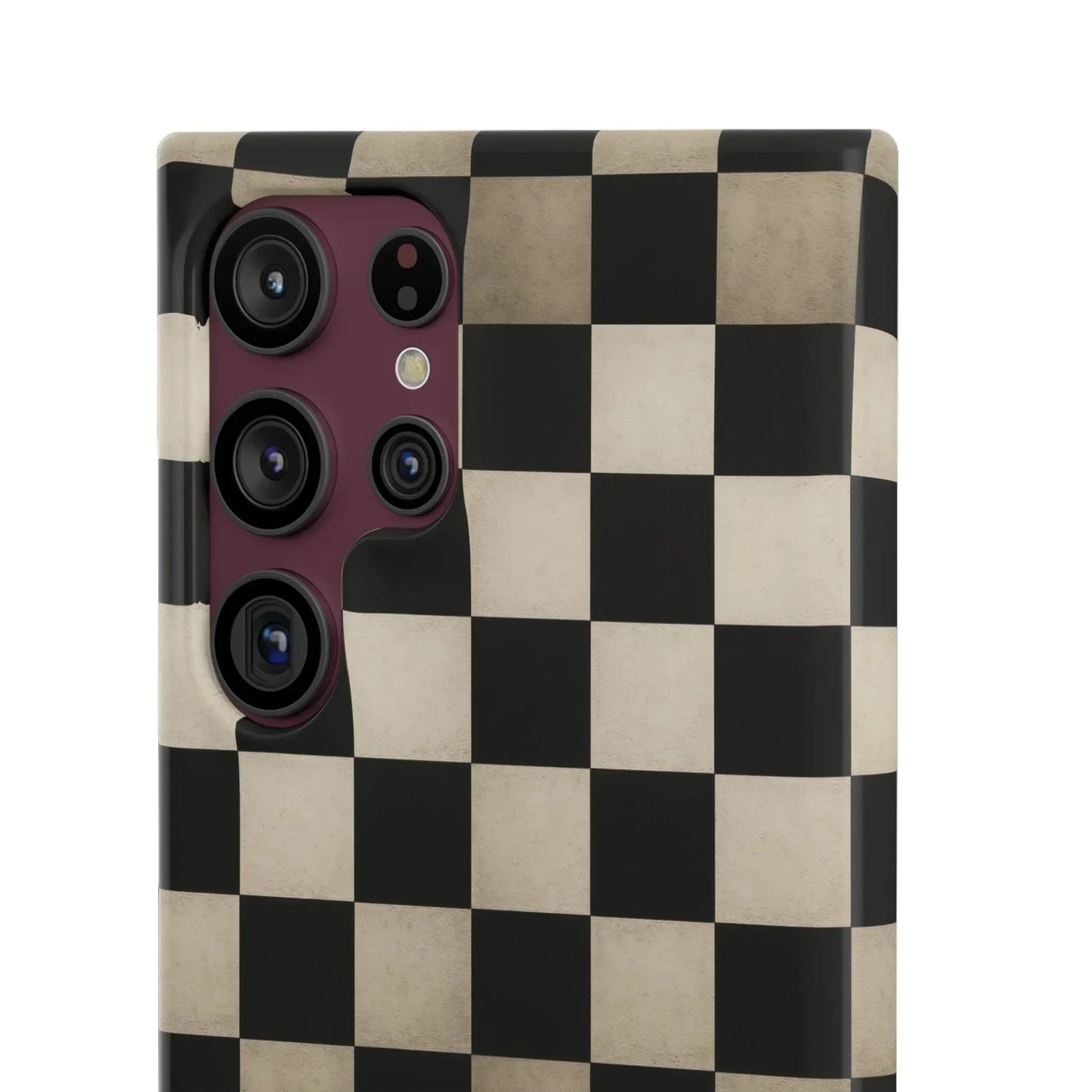 Stylish Matte Checker Phone Case for iPhone 7-16 and Samsung Galaxy S10-S24 Models - KarArmDesign
