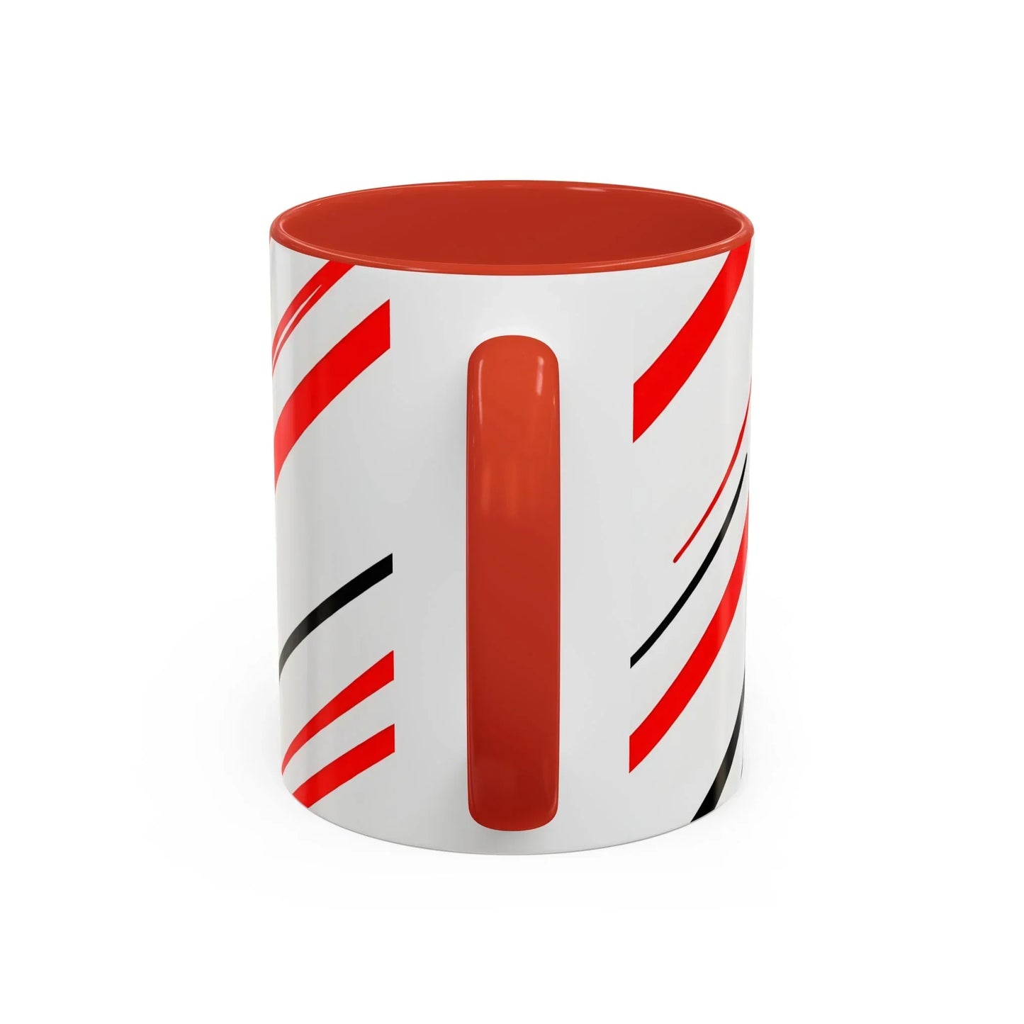 Bold Elegance – Red & Black Swirl Accent Coffee Mug - KarArmDesign