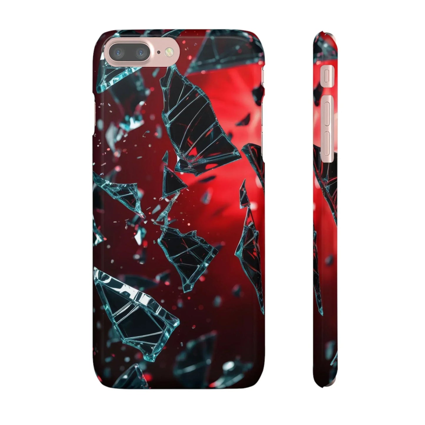 "Crimson Impact" Realistic Glass Shard Snap Phone Case for iPhone 7-16 and Samsung Galaxy S10-S24 Models - KarArmDesign