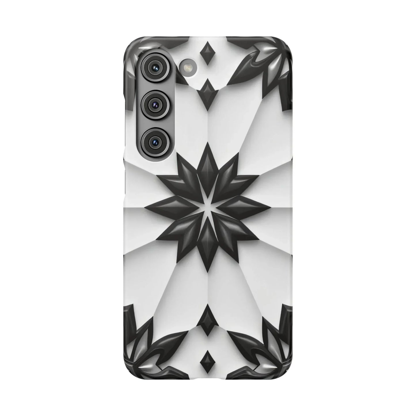 Black and White Geometric Floral Phone Case for iPhone and Samsung Galaxy - KarArmDesign