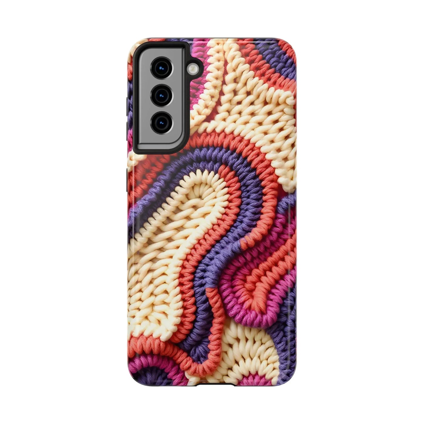 Handwoven Textile Art Phone Case for iPhone 7-16 and Galaxy S21-S24 Models - KarArmDesign