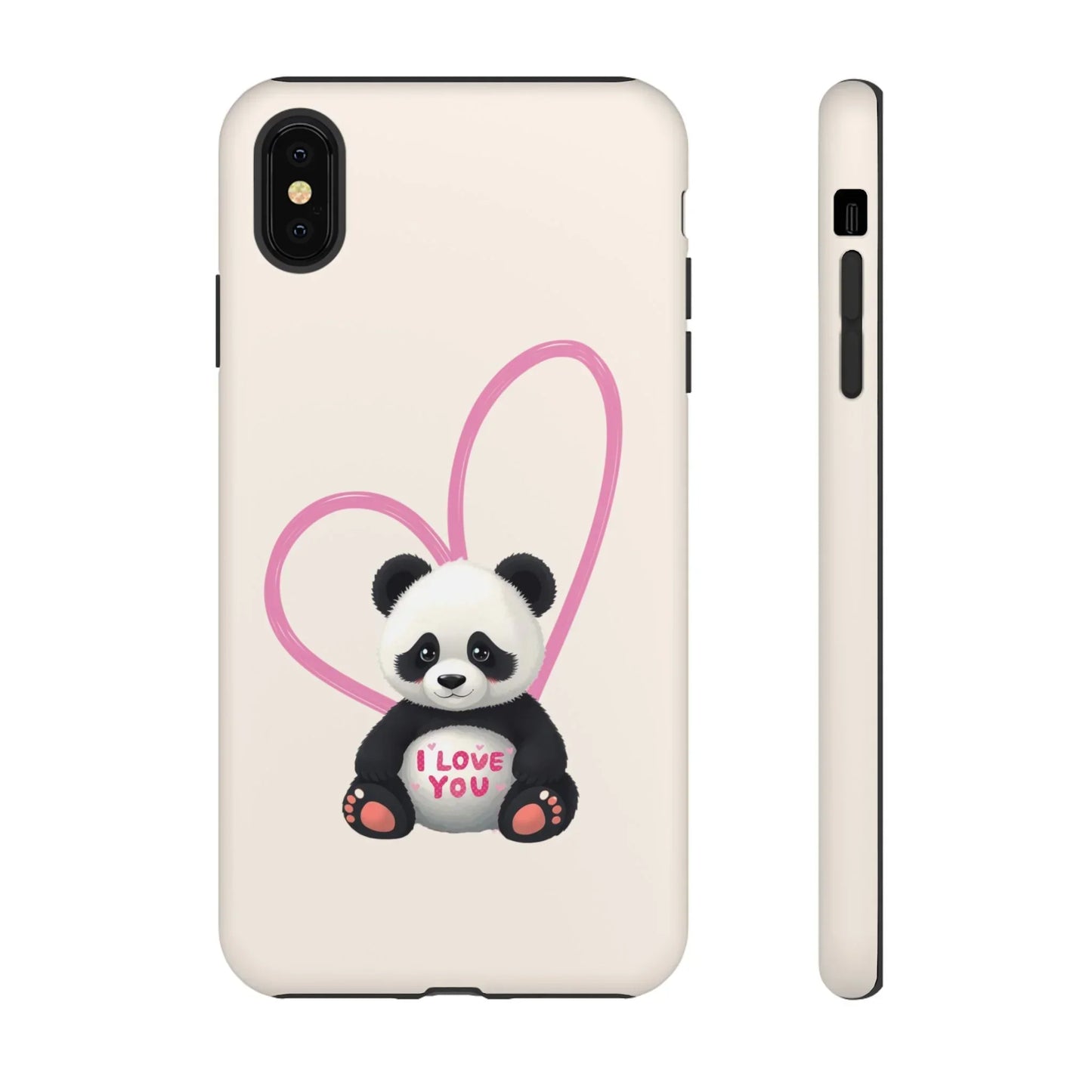 Cute Panda Heart Love Phone Case for iPhone 8-16 Models - KarArmDesign