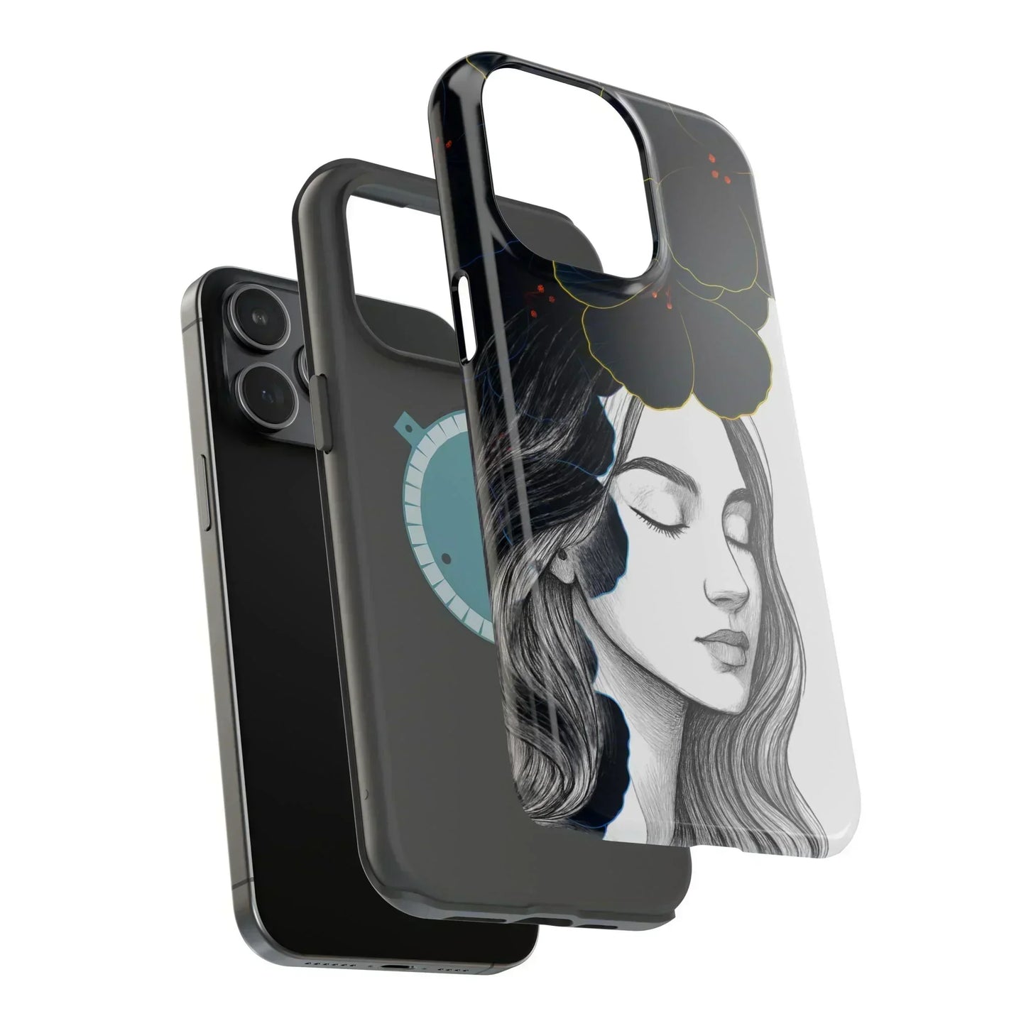 Dark Floral Elegance Phone Case for iPhone 13-16 Models - KarArmDesign