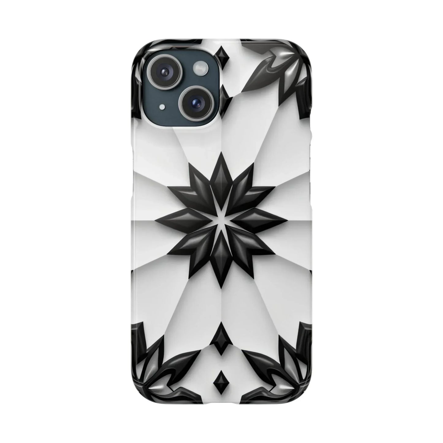 Black and White Geometric Floral Phone Case for iPhone and Samsung Galaxy - KarArmDesign