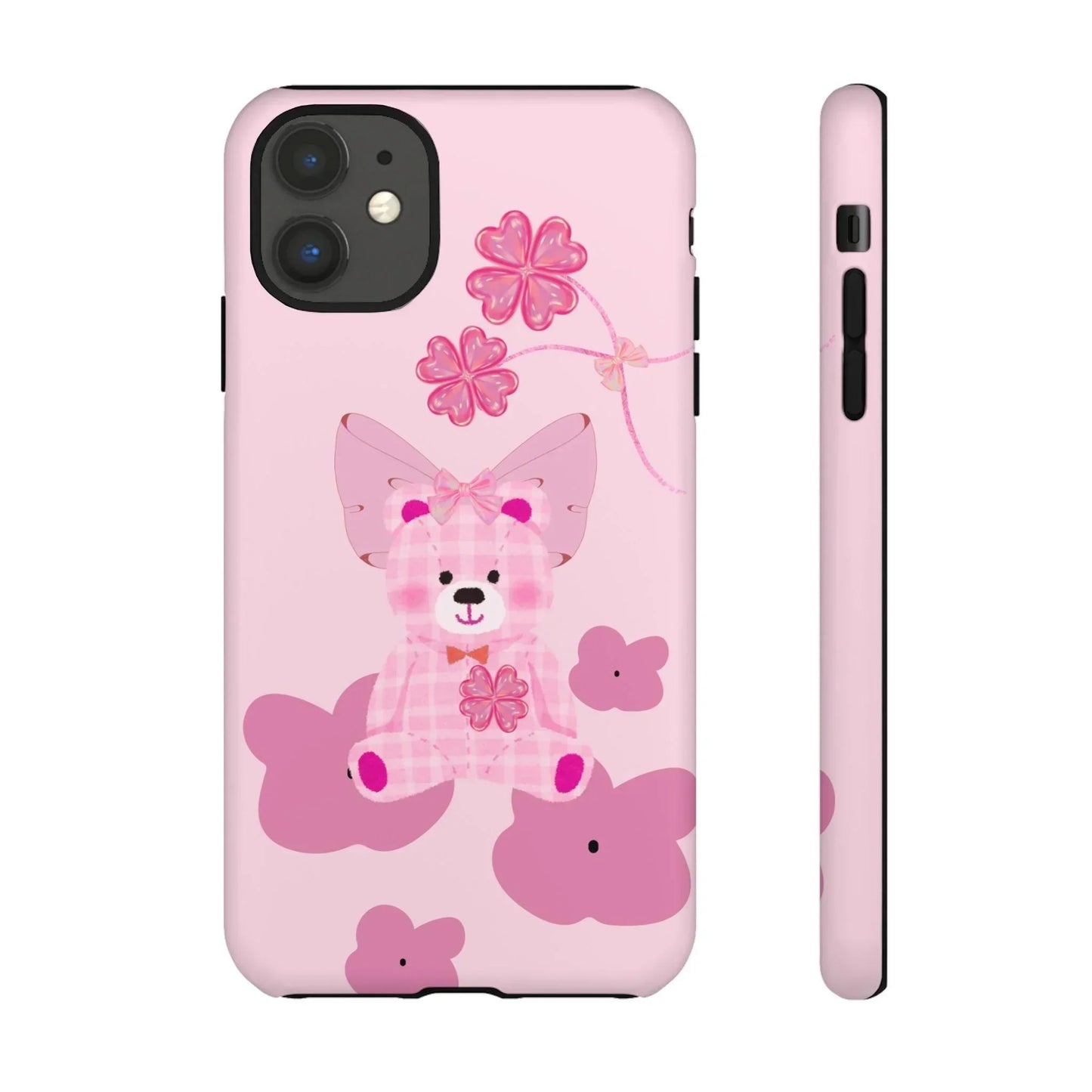 Pink Teddy Bear Phone Cases for iPhone, Pixel and Galaxy Models - KarArmDesign