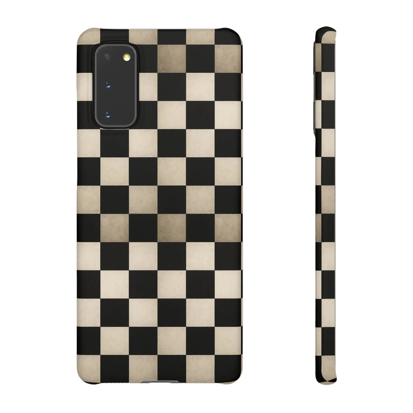 Stylish Matte Checker Phone Case for iPhone 7-16 and Samsung Galaxy S10-S24 Models - KarArmDesign