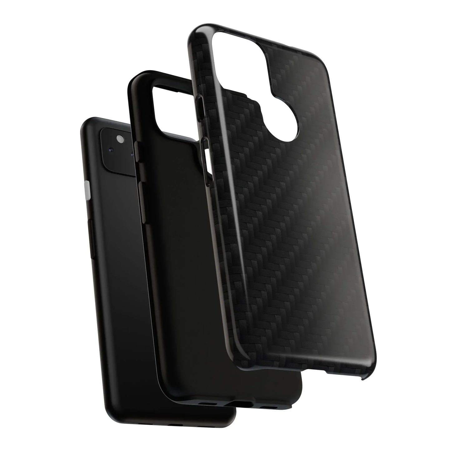 Black Carbon Phone Case Tough Case for iPhone 8-16 and Google Pixel up to 9 Models - KarArmDesign