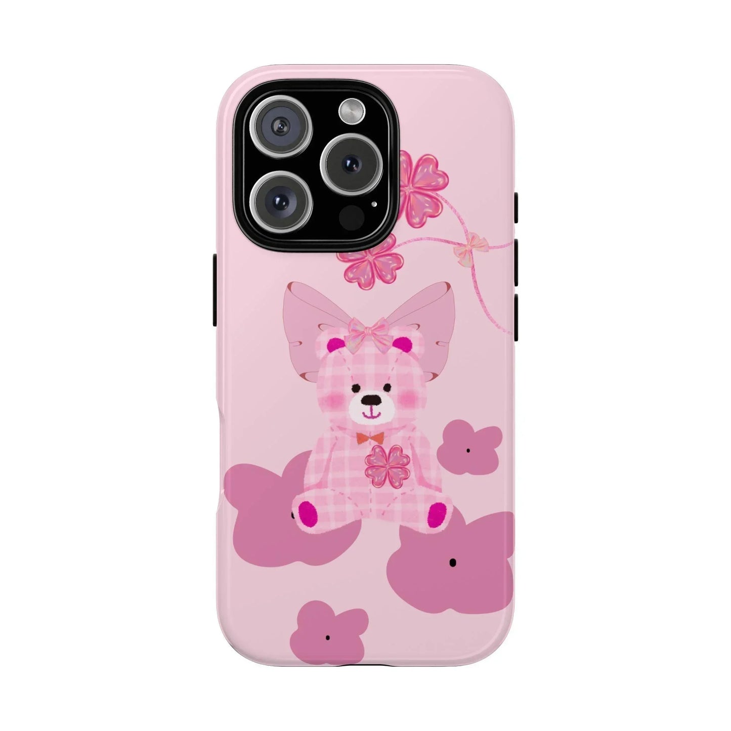 Pink Teddy Bear Phone Cases for iPhone, Pixel and Galaxy Models - KarArmDesign
