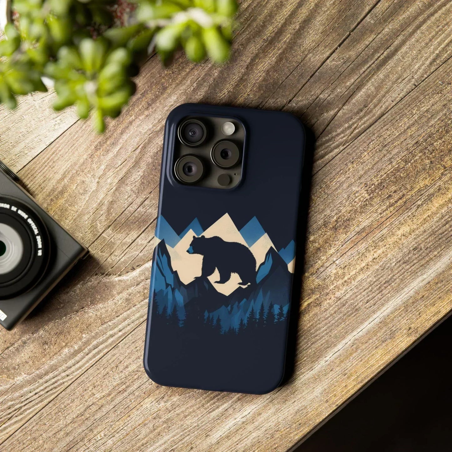 Wild Bear in the Peaks – Mountain Adventure Slim Phone Case for iPhone 7-16 Models - KarArmDesign