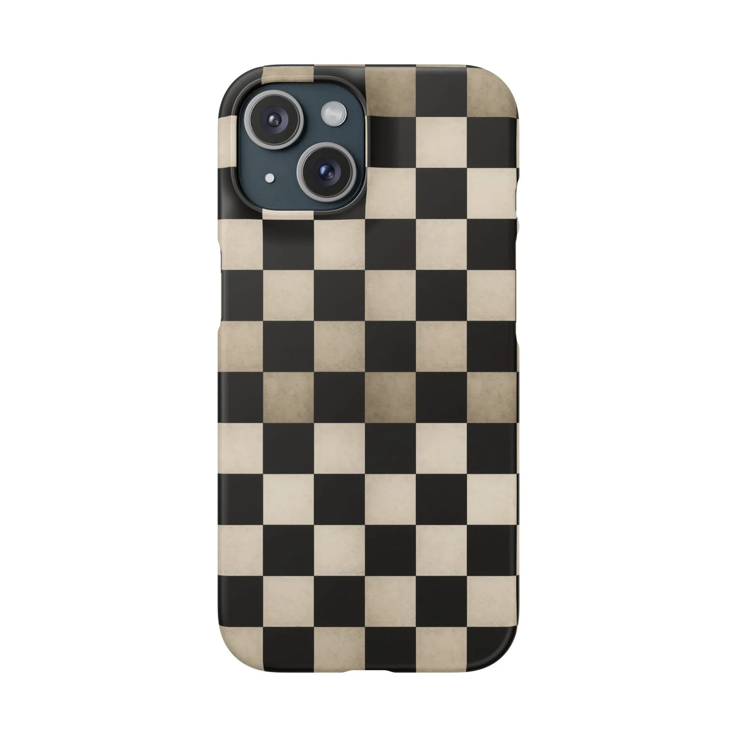 Stylish Matte Checker Phone Case for iPhone 7-16 and Samsung Galaxy S10-S24 Models - KarArmDesign