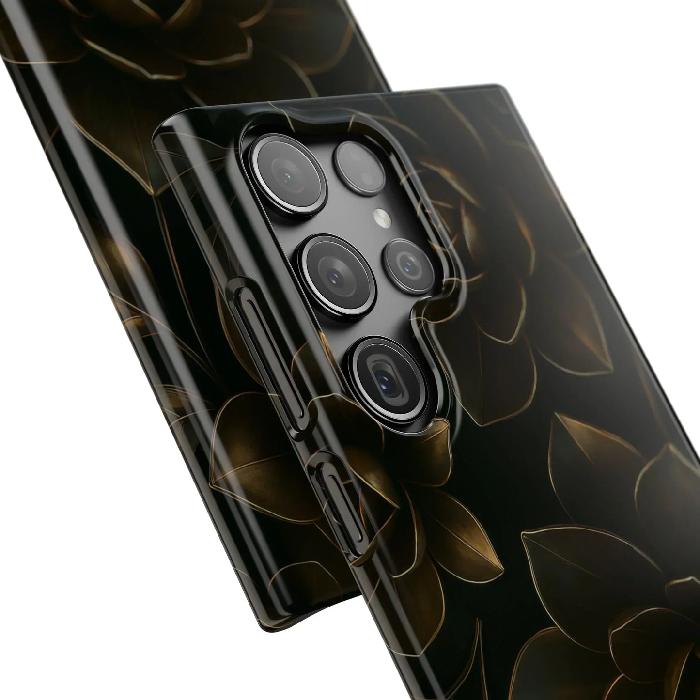 Metal Flower Phone Case for iPhone 7-16 and Galaxy S10-S24 Models