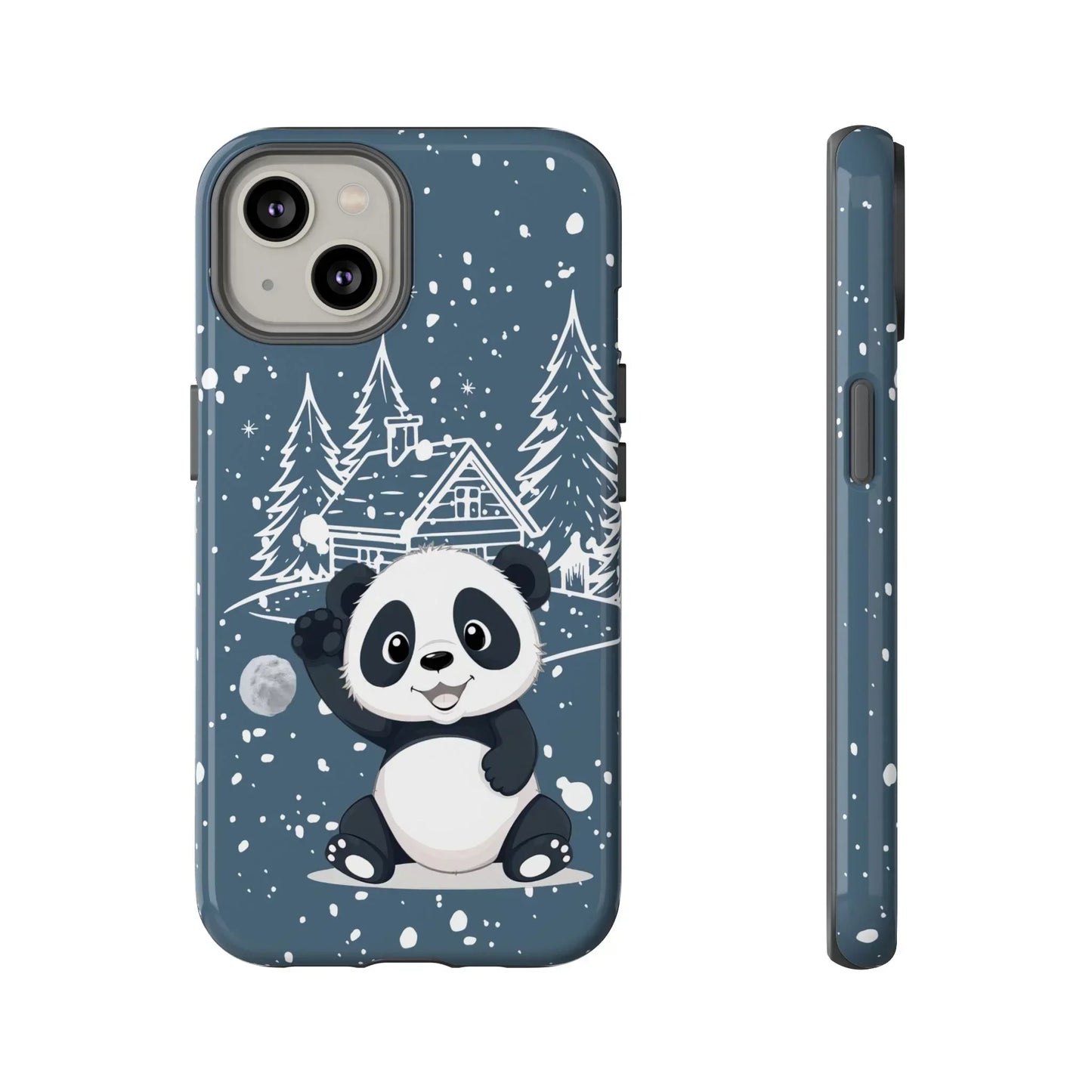Cute Panda in a Winter Wonderland Phone Case for iPhone 8-16 Models - KarArmDesign