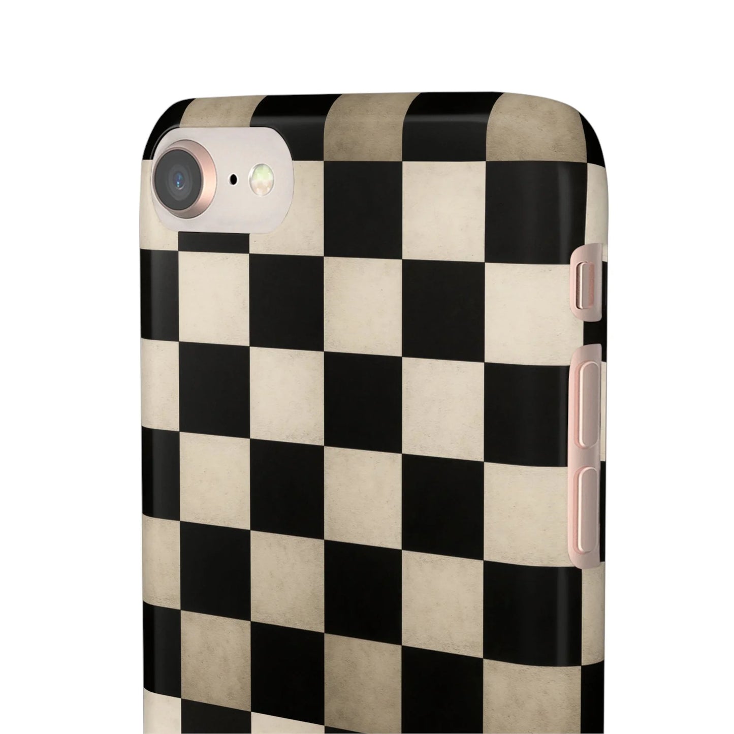 Stylish Matte Checker Phone Case for iPhone 7-16 and Samsung Galaxy S10-S24 Models - KarArmDesign