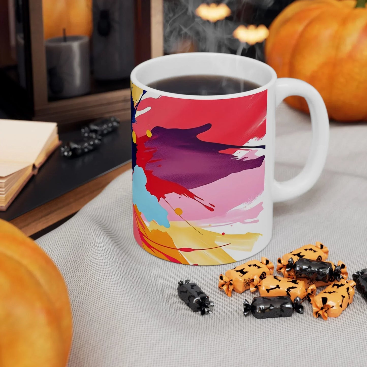 Vibrant Expression — Abstract Art Ceramic Mug (11oz, 15oz) - KarArmDesign