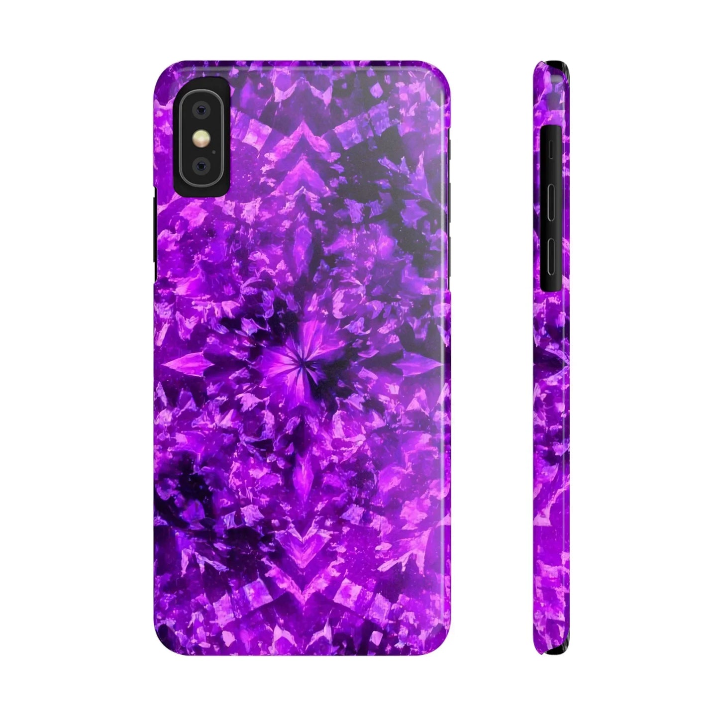 Vivid Purple Kaleidoscope Phone Case iPhone 7 to 16 Series Models - KarArmDesign