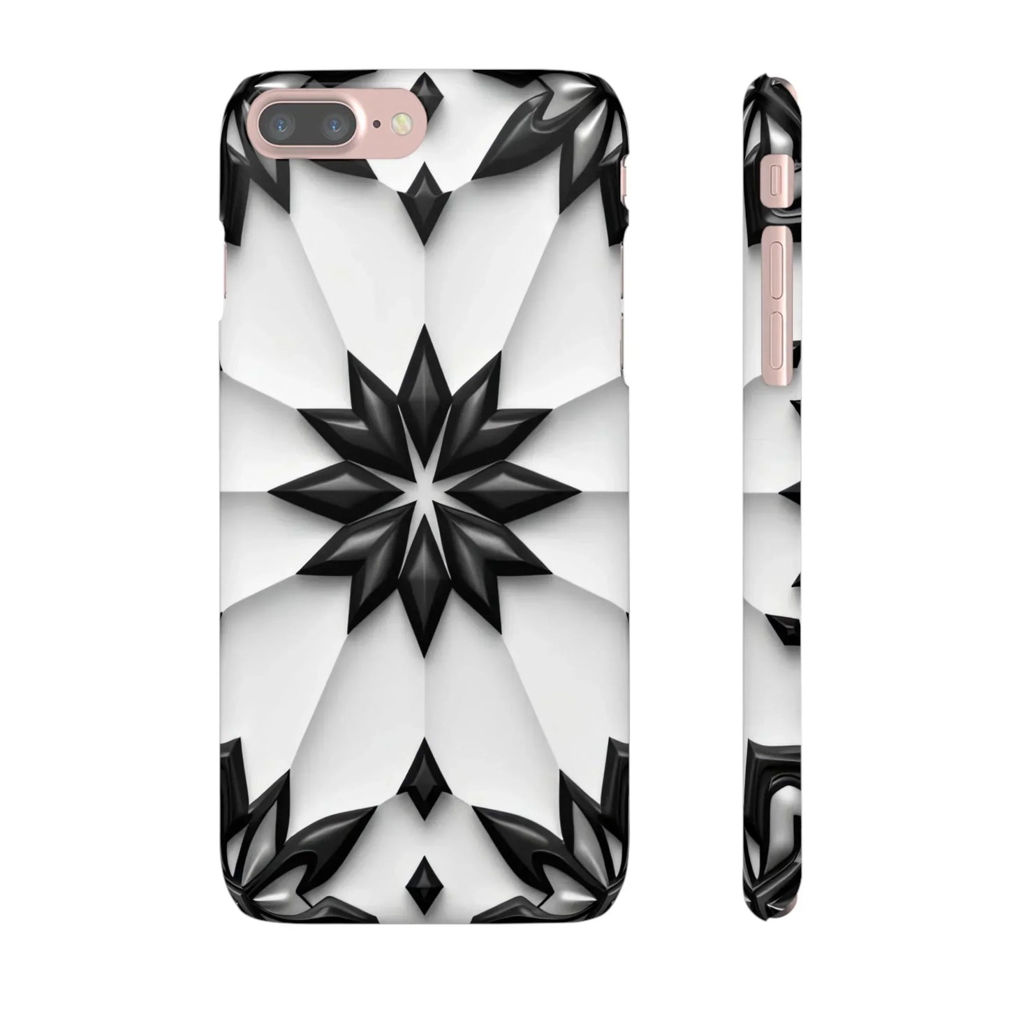 Black and White Geometric Floral Phone Case for iPhone and Samsung Galaxy - KarArmDesign