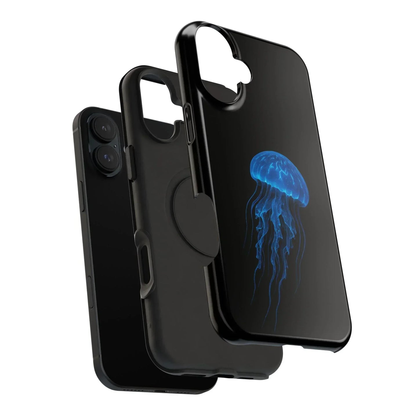 Blue Jellyfish Phone Case for iPhone 12-16 and Samsung Galaxy S21-S22 Models - KarArmDesign
