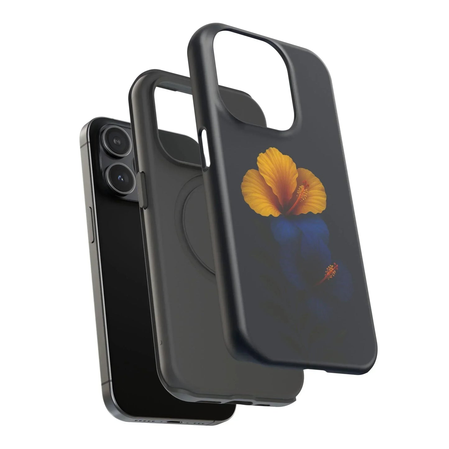 Elegant hibiscus phone case Impact-Resistant Cases for iPhone 12-16 and Samsung Galaxy S21-S22 Models - KarArmDesign