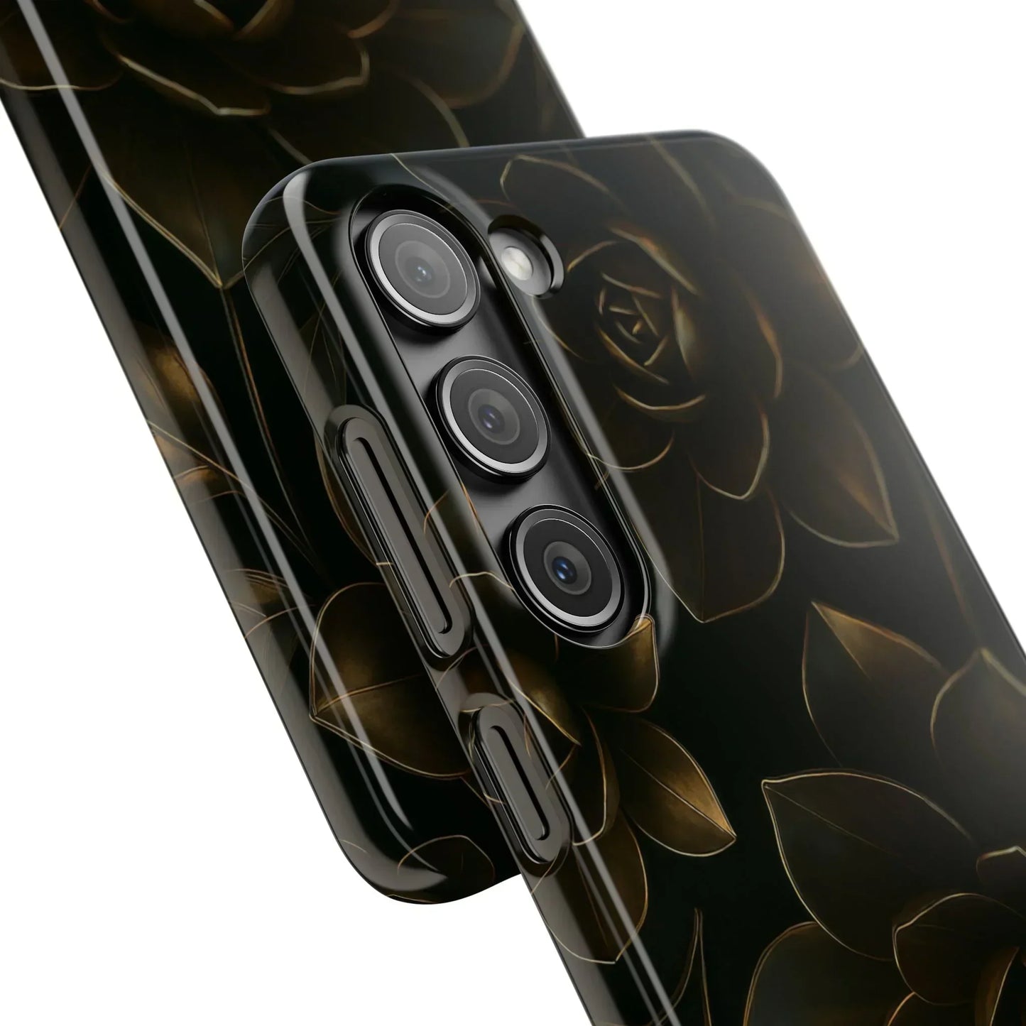 Metal Flower Phone Case for iPhone 7-16 and Galaxy S10-S24 Models