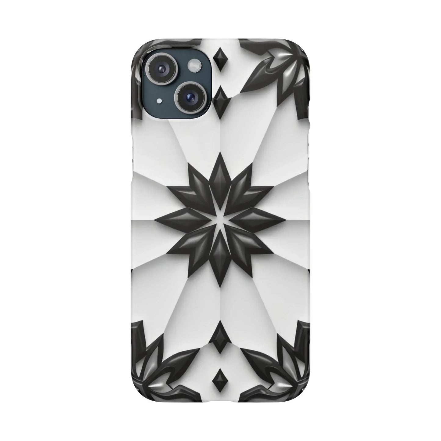 Black and White Geometric Floral Phone Case for iPhone and Samsung Galaxy - KarArmDesign