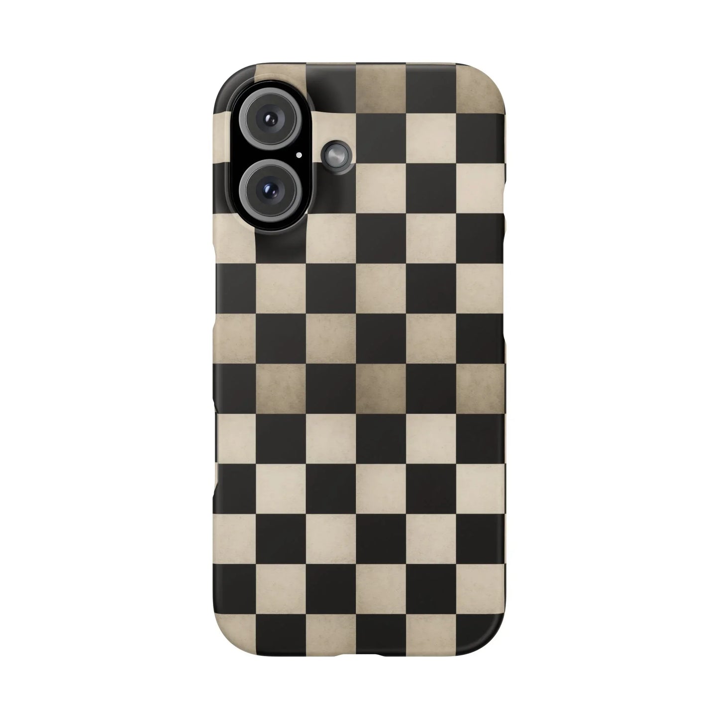 Stylish Matte Checker Phone Case for iPhone 7-16 and Samsung Galaxy S10-S24 Models - KarArmDesign