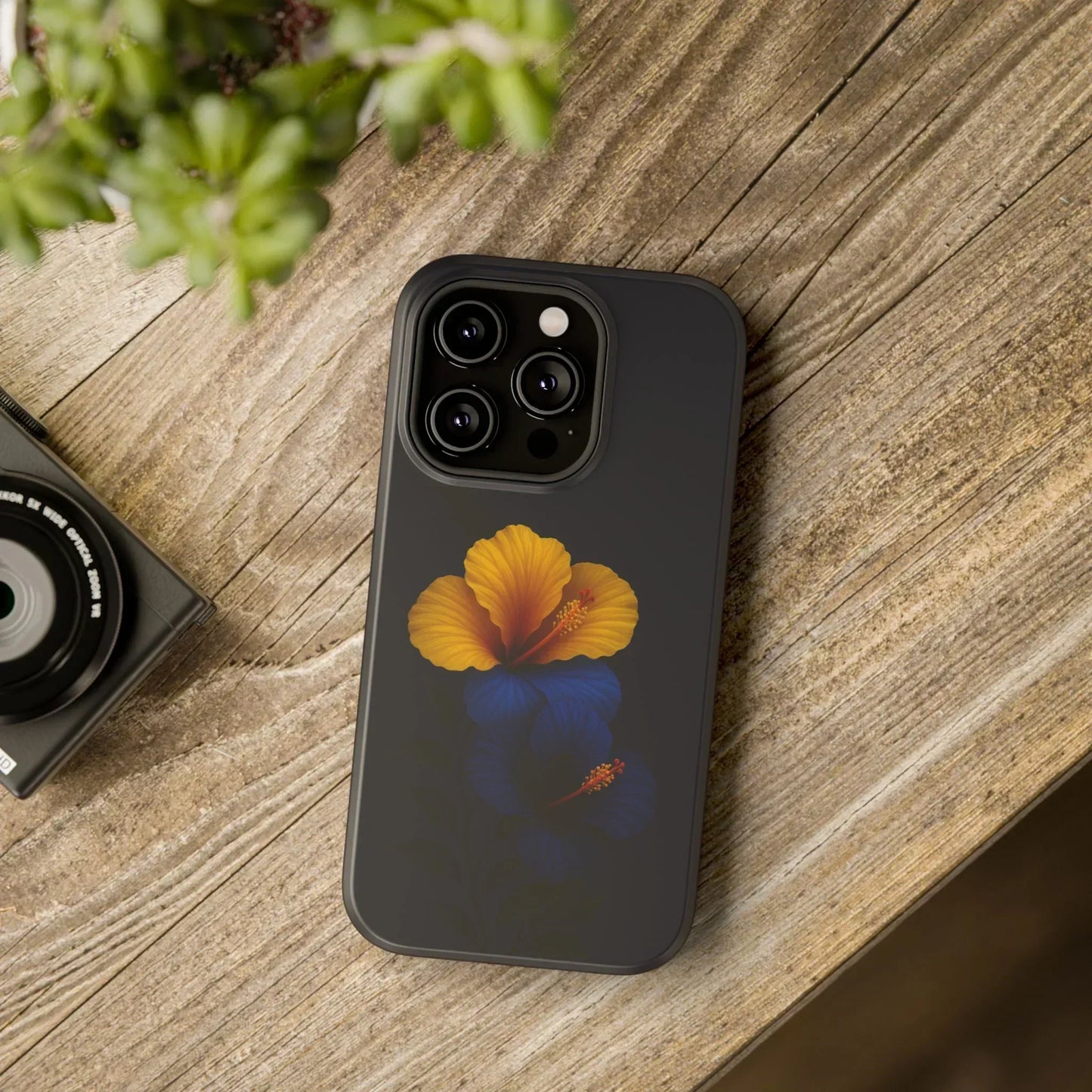 Elegant hibiscus phone case Impact-Resistant Cases for iPhone 12-16 and Samsung Galaxy S21-S22 Models - KarArmDesign