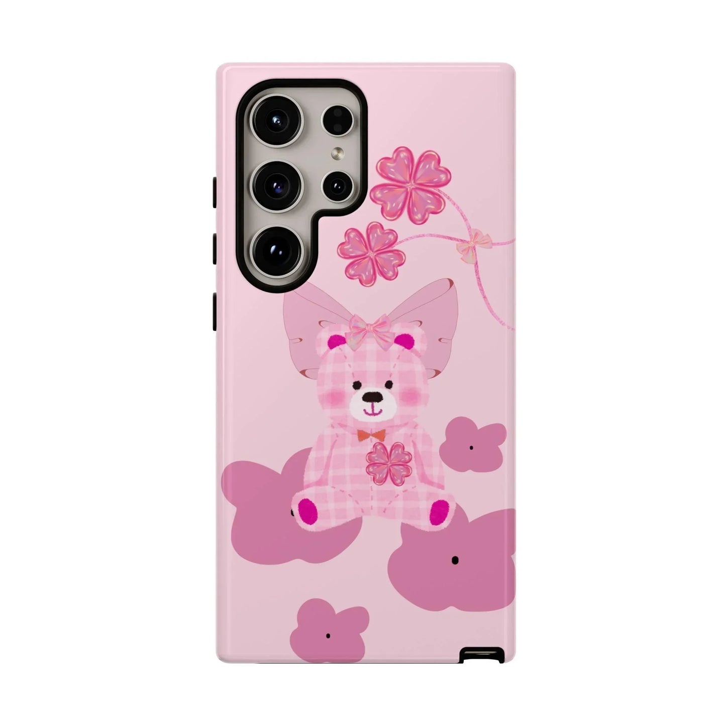 Pink Teddy Bear Phone Cases for iPhone, Pixel and Galaxy Models - KarArmDesign