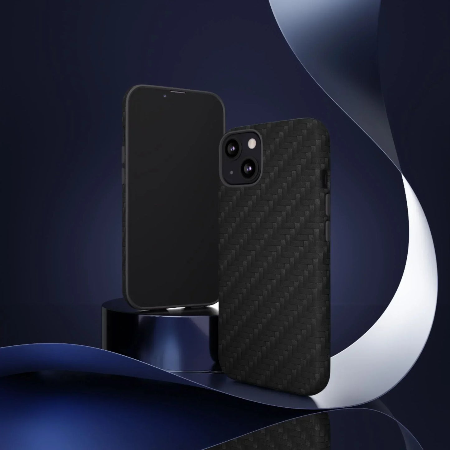 Black Carbon Phone Case Tough Case for iPhone 8-16 and Google Pixel up to 9 Models - KarArmDesign