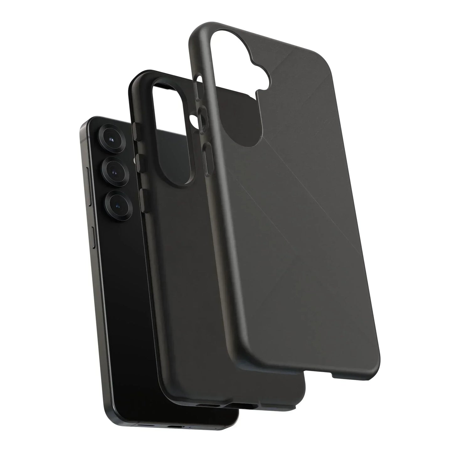 Matte Black Diagonal Line Phone Case for iPhone 8-16 and Galaxy S10-S25 Models - KarArmDesign