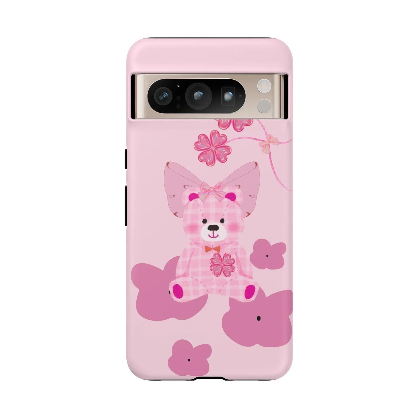 Pink Teddy Bear Phone Cases for iPhone, Pixel and Galaxy Models - KarArmDesign