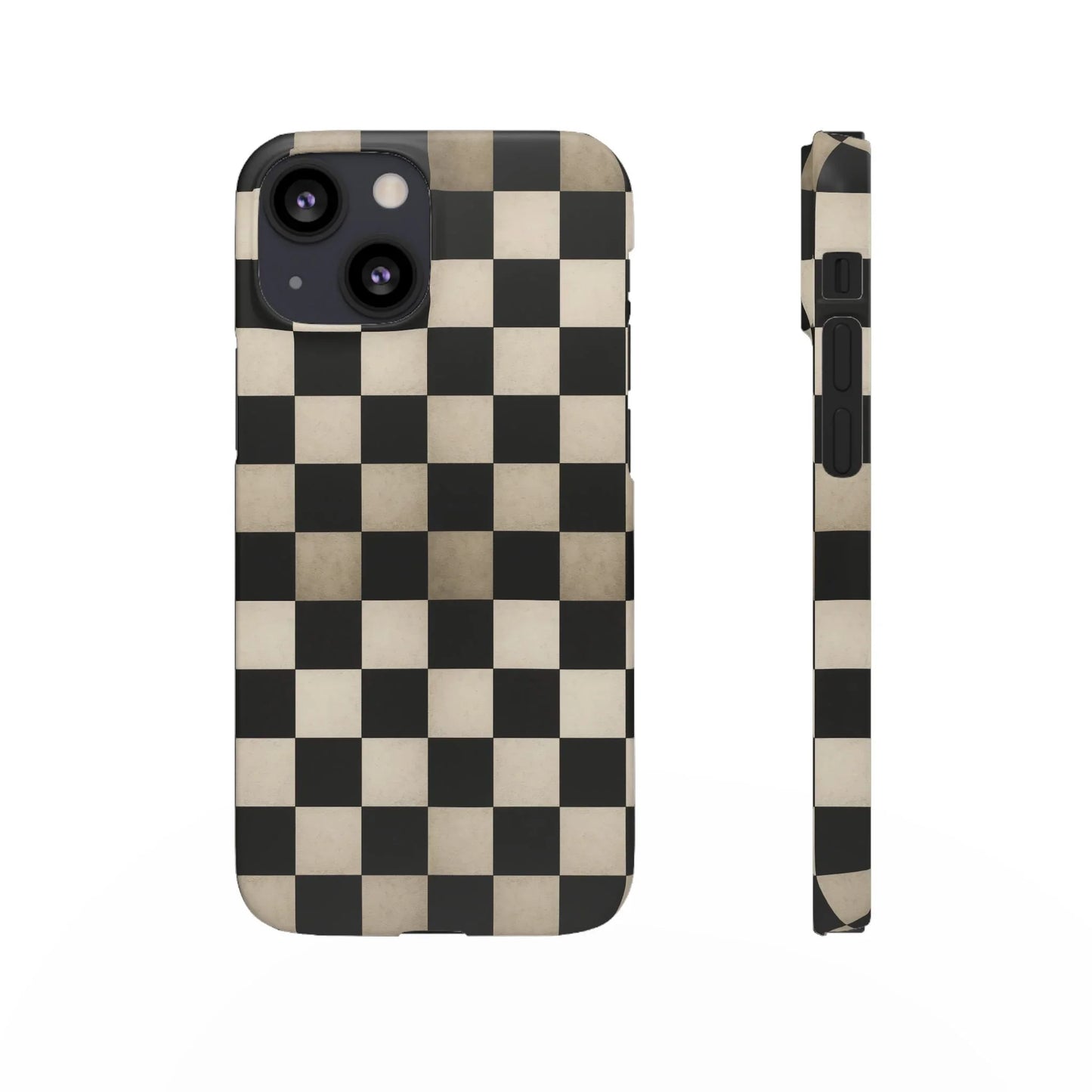 Stylish Matte Checker Phone Case for iPhone 7-16 and Samsung Galaxy S10-S24 Models - KarArmDesign