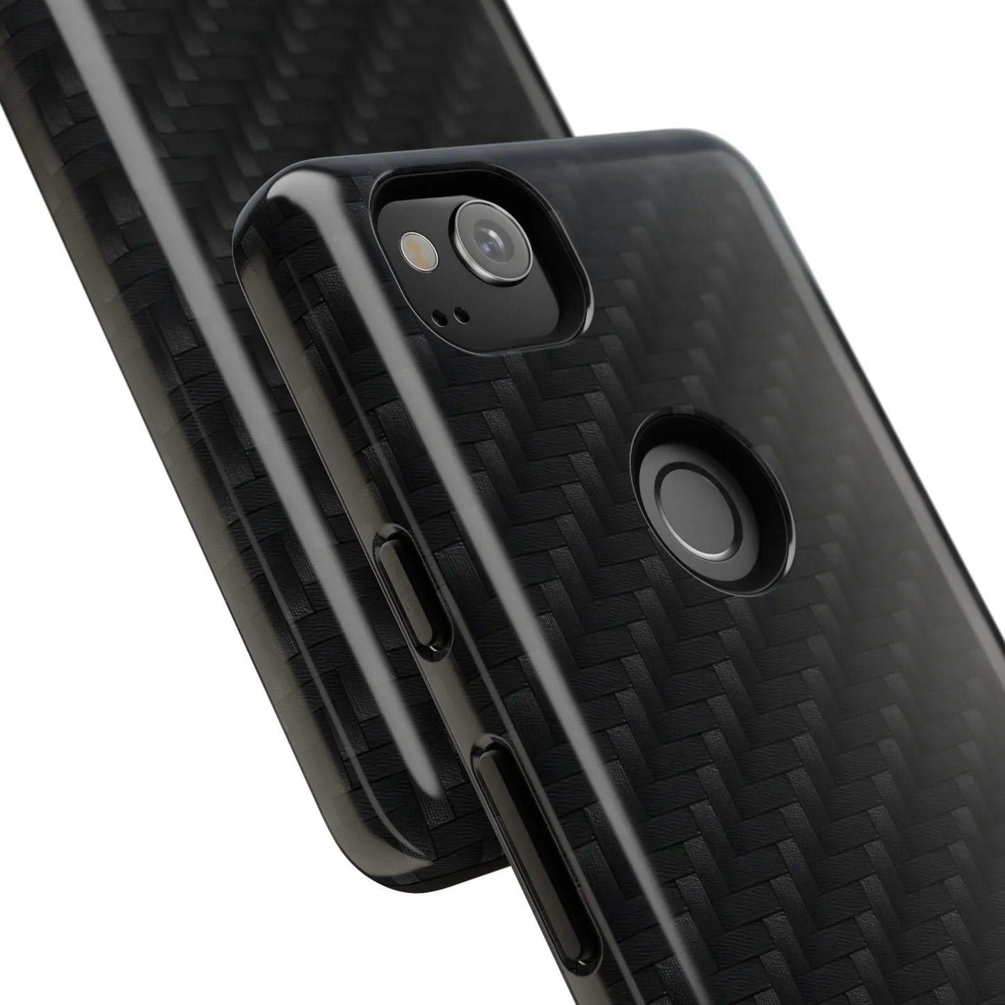 Black Carbon Phone Case Tough Case for iPhone 8-16 and Google Pixel up to 9 Models - KarArmDesign