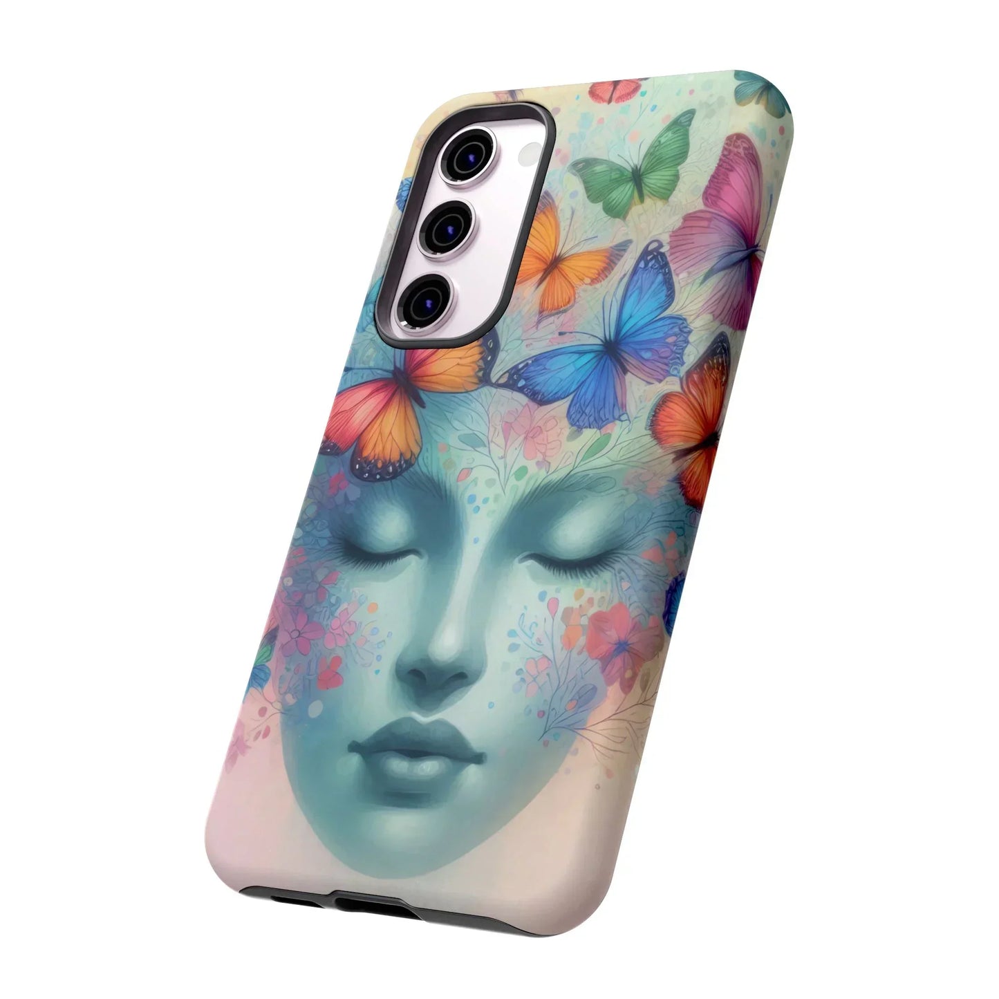 Butterfly Bloom Dreamy Woman Phone Case for Galaxy and Pixel - KarArmDesign